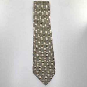 Paolo Chain Link Design Cream Silk Neck Tie